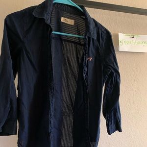 Navy Blue Hollister Button Up Top❣️